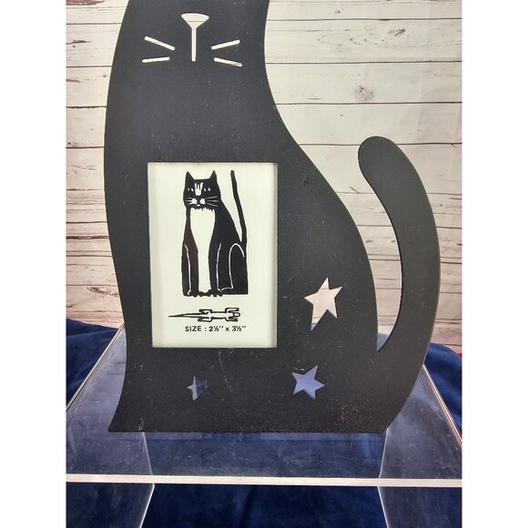 Black Cat Metal cutout Picture Photo‎ frame curved statement piece - Picture 10 of 11